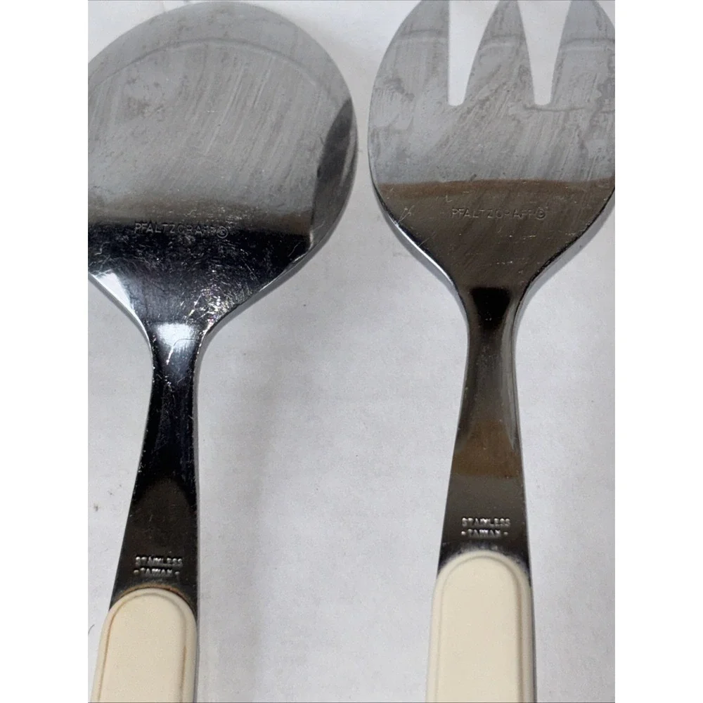 Pfaltzgraff Tea‎ Rose  Vintage Serving Fork And Spoon 